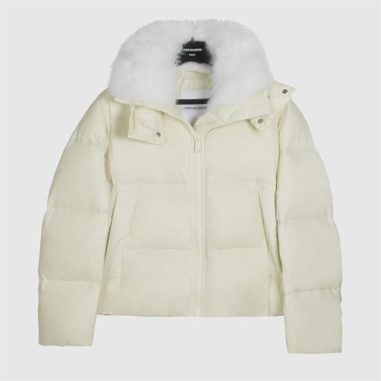 이브살로몬 램스울 트리밍 후드 다운 패딩 FV01659M07W A1006 MERINGUE