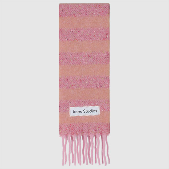 아크네 스트라이프 알파카 머플러 CA0358 BI0 BRIGHT PINK/OLD PINK