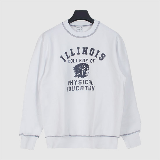 와일드동키 일리노이 크루넥 스웨트셔츠 ILLINOIS WHITE