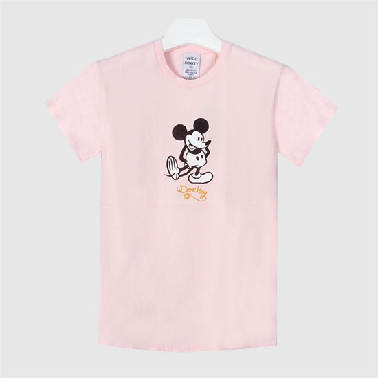 와일드동키 미키 티셔츠 MICKEY SW LIGHT PINK