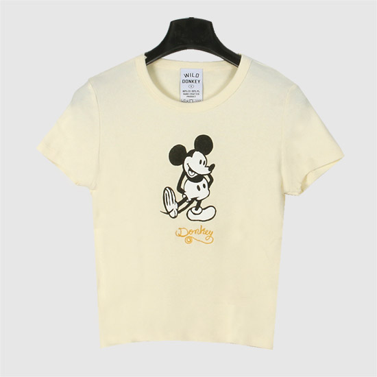 와일드동키 미키 티셔츠 MICKEY CREAM