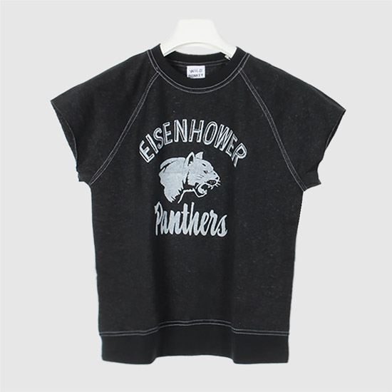 와일드동키 아이젠하워 크루넥 래글런 탱크 스웨트셔츠 EISENHOWER DYED BLACK