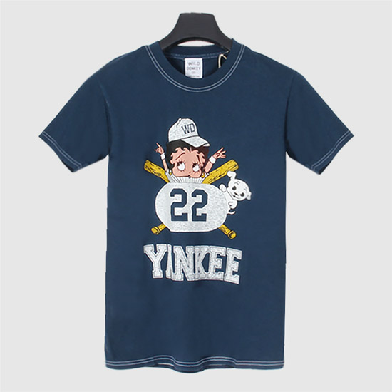 와일드동키 양키 티셔츠 YANKEE DYED NAVY BLUE