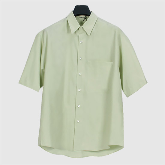 오라리 남성 워시드 핀스 트윌 반소매 셔츠 A25SS03TN LIGHT GREEN