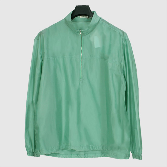오라리 남성 라이트 시어 나일론 하프 집업 자켓 A25SB01DN JADE GREEN