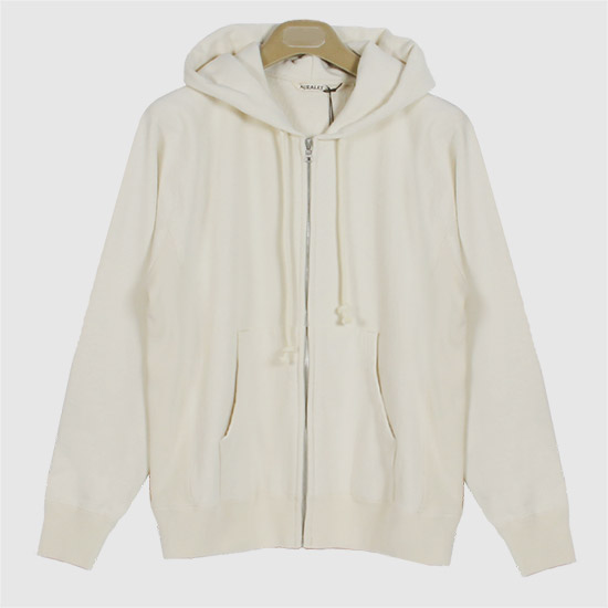 오라리 여성 스무스 소프트 BD 스웨트 집업 후디 A25SP04TU SMOKY WHITE