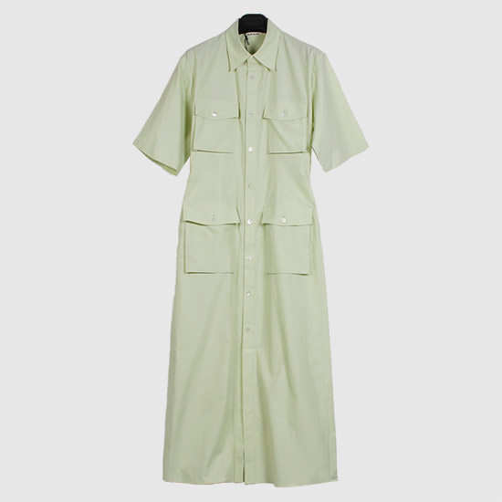 오라리 여성 셔츠 맥시 드레스 A25SD06TN LIGHT GREEN