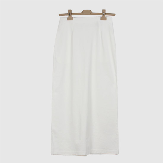 오라리 Cotton 슬러브 Rayon 플레이팅 Skirt A25SS04VP WHITE