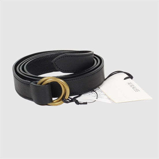 오라리 더블 링 버클 벨트 A25SB06RP BLACK