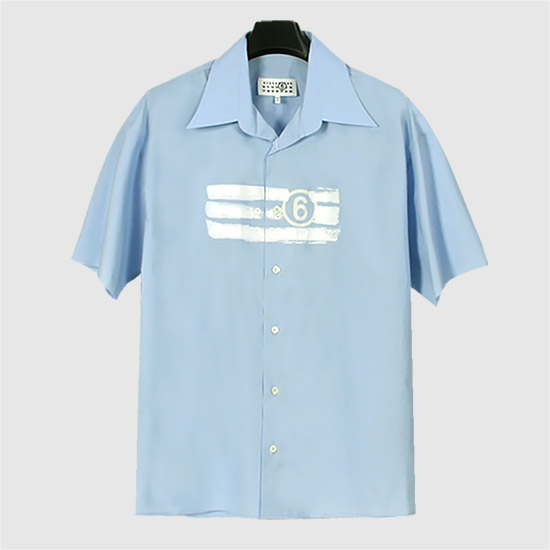 MM6 메종 마르지엘라 남성 로고 반팔 셔츠 SH2DR0004 M35256 479 LIGHT BLUE