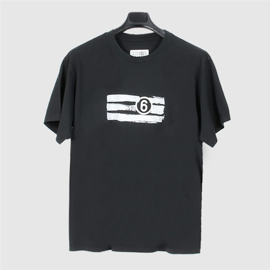 MM6 메종 마르지엘라 남성 로고 반팔 티셔츠 SH2GC0023 M20115 900 BLACK