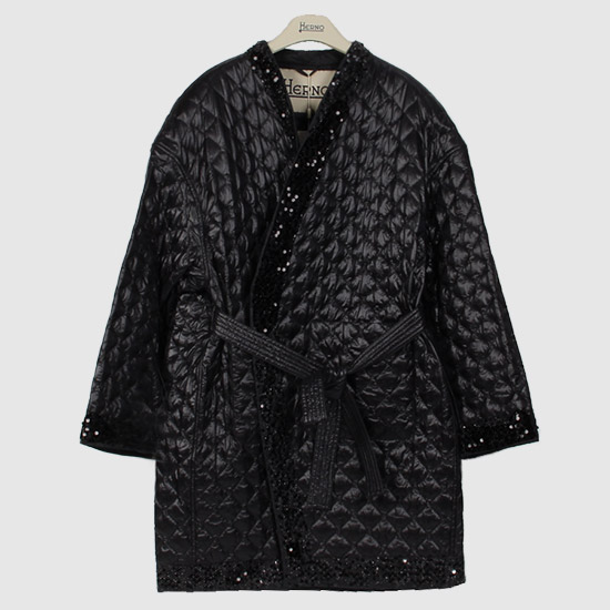 에르노 여성 초경량 나일론 시킨 장식 퀼팅 자켓 GI000314D 12017Z 9300 BLACK