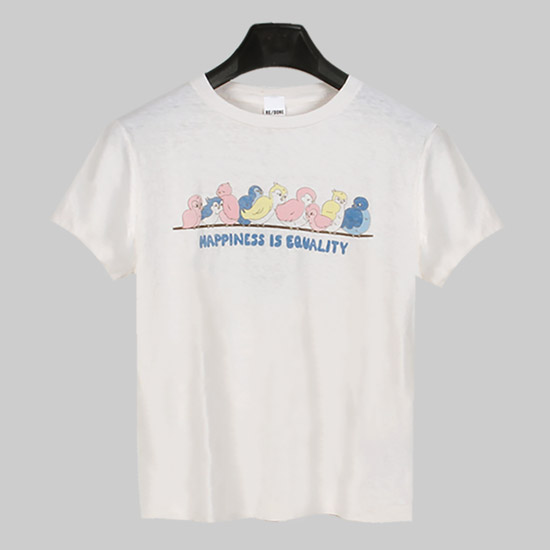 리던 여성 클래식 버드 티셔츠 02402WCGT325 VINTAGE WHITE