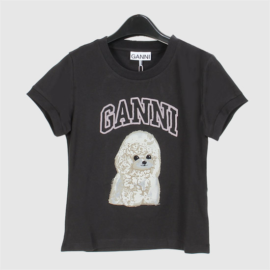 가니 베이직 Cotton Jersey 푸들 T-Shirt T4239 252 PHANTOM