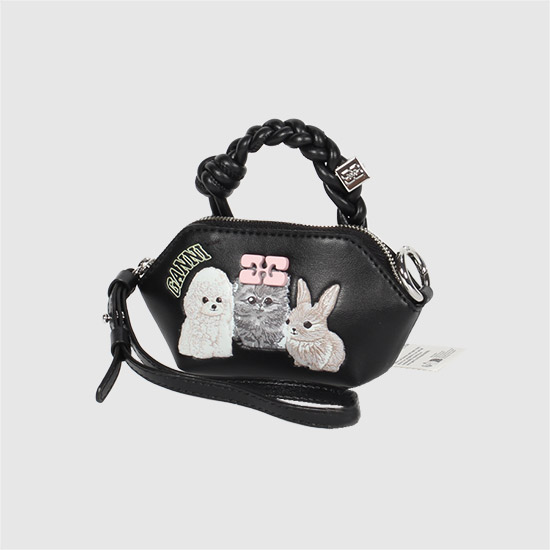 가니 나노 애니멀 보우 백 A6891 099 BLACK