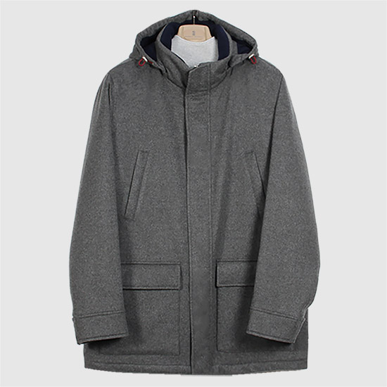 브루넬로 쿠치넬리 남성 후디드 캐시미어 패딩 자켓 MM4006400CTF19 MEDIUM GREY