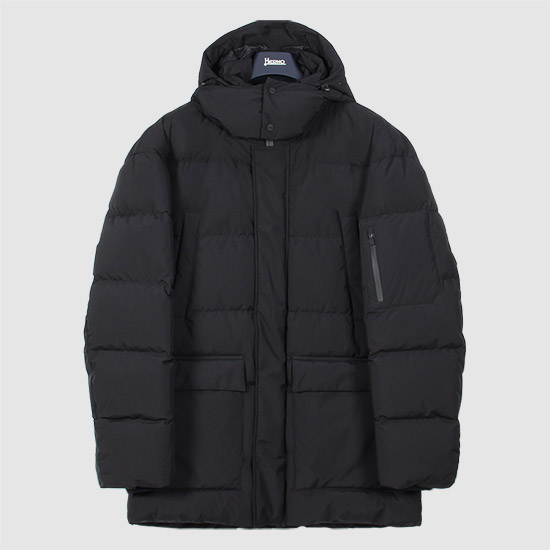 에르노 남성 디태처블 후드 다운 패딩 자켓 PI001292U 12840 9300 BLACK