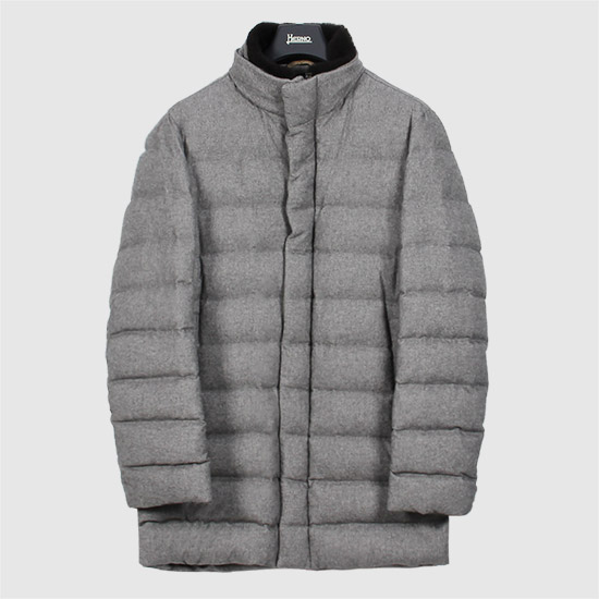 ์๋ฅด๋
ธ Men's Cashmere Silk Monogram Car Coat Padded Jacket PI001310U 38087 9430 GREY