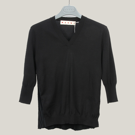 마르니 브이넥 니트 CVMDV15Q00 FC775 00N99 BLACK