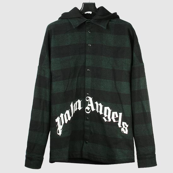 팜엔젤스 후디로고 오버셔츠자켓 PMGA042 FAB001 5701 FOREST GREEN/WHITE