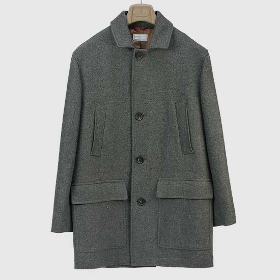 브루넬로 쿠치넬리 남성 카멜 울 코트 MN4249090 TN424 C220 MEDIUM GREY