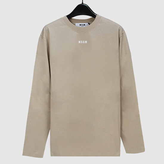 MSGM 여성 마이크로 로고 티셔츠 3141MDM501 217798 23 BEIGE
