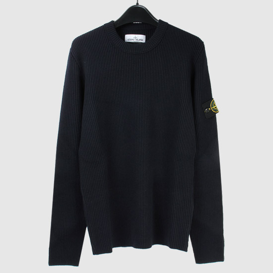 스톤아일랜드 와펜 패치 울 스웨터 7515521C2 V0020 NAVY