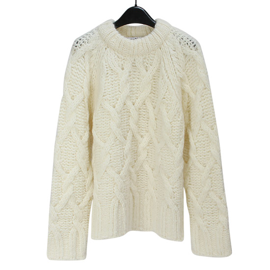 아크네 여성 케이블 울 스웨터 A60294 AEG OFF WHITE