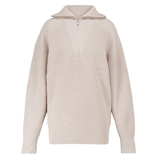์ด์๋ฒจ ๋ง๋ Women's BENNY Long Sleeve ๋ฐ Zip-Up Sweater PU1441 23EC ECRU