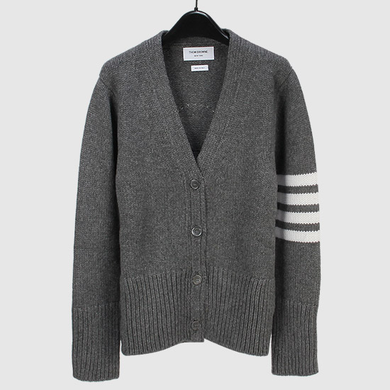 THOM BROWNE Women's 펄 Icon Embroidery Cashmere Cardigan FKC413A Y2007 035 MED GREY
