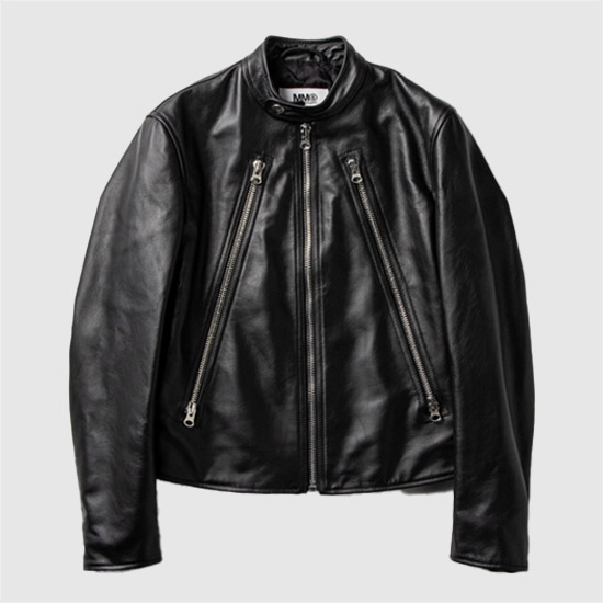 MM6 메종 마르지엘라 Women's Leather Jacket S52AM0197 SY1548 900 BLACK