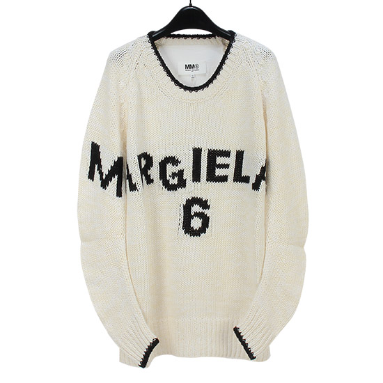 MM6 메종 마르지엘라 로고 니트 S52GP0110 S17947 101F IVORY