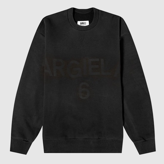 MM6 메종 마르지엘라 SIX LOGO 스웨트 셔츠 S52GU0160 S25537 900 BLACK