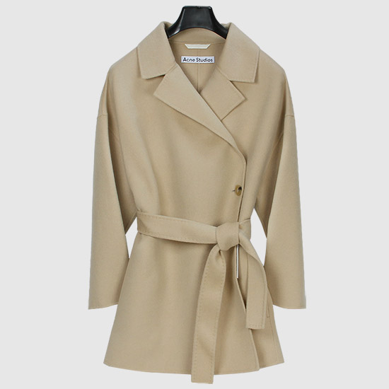 아크네 여성 벨트 울 코트 A90440 AE5 COLD BEIGE