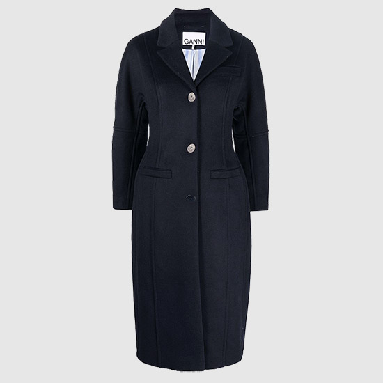 가니 노치드 라펠 Wool Coat F6792 683 SKY CAPTAIN