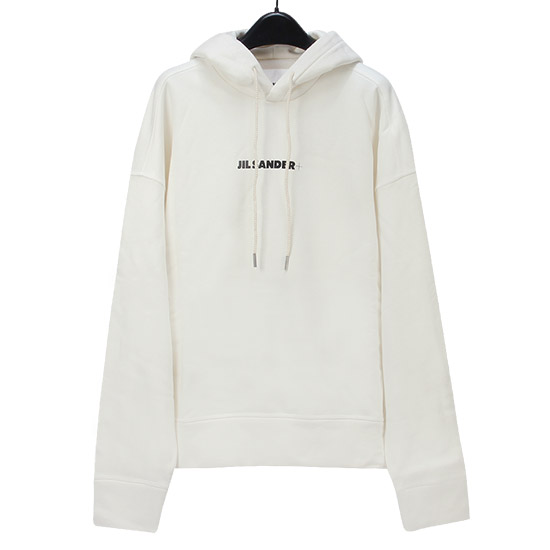 질샌더 남녀공용 플러스 로고 후드 스웨트셔츠 JPPU707512 WU248608 102 WHITE