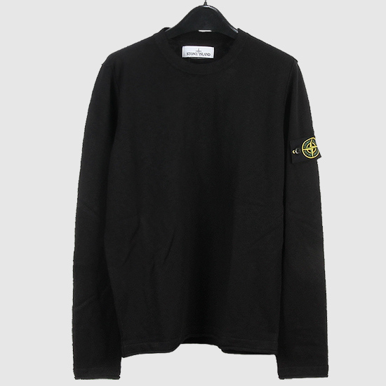 스톤아일랜드 와펜 패치 크루넥 니트 7615502B0 V0029 BLACK