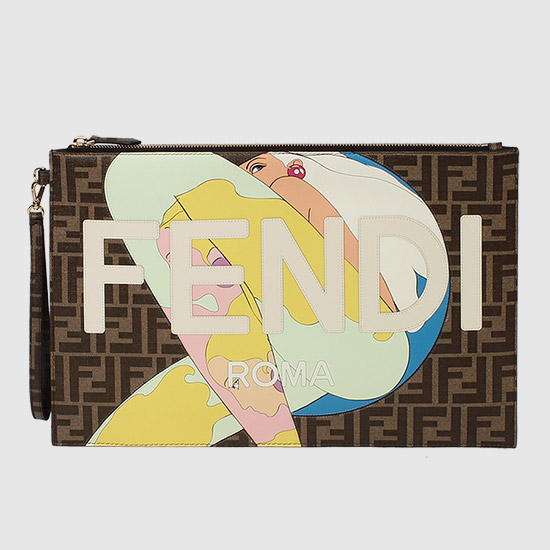 펜디 라지 플랫 파우치백 8N0178 AJHJ F1HB5 BROWN