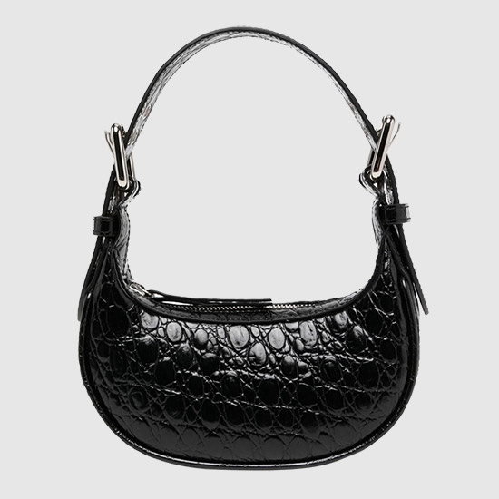 바이파 MINI SOHO 크로코 엠보싱 숄더백 22SSMNSSBLCCESMA BL BLACK