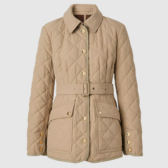 버버리 여성 PETT 퀼팅 자켓 8056576 A7405 SOFT FAWN