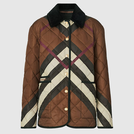 버버리 여성 DRANEFELD 다이아몬드 퀼팅 자켓 8055436 A9011 DARK BIRCH BROWN