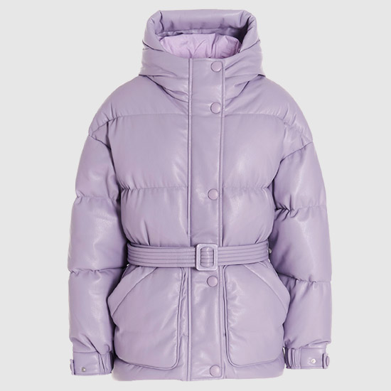 옌키옌키 여성 MICHLIN 다운 패딩 비건 LEATHER LILAC