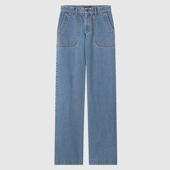 아페쎄 Women's SEASIDE Denim Pants COGUJ F09085 IAB PALE BLUE