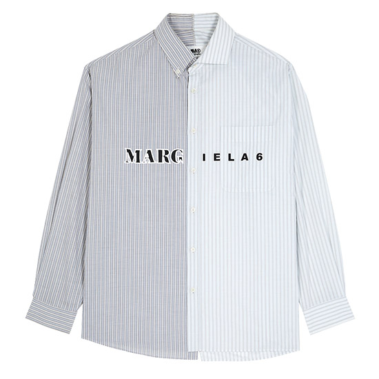 MM6 메종 마르지엘라 스플라이스드 Shirt S52DL0216 S76458 961 GREY / LIGHT BLUE