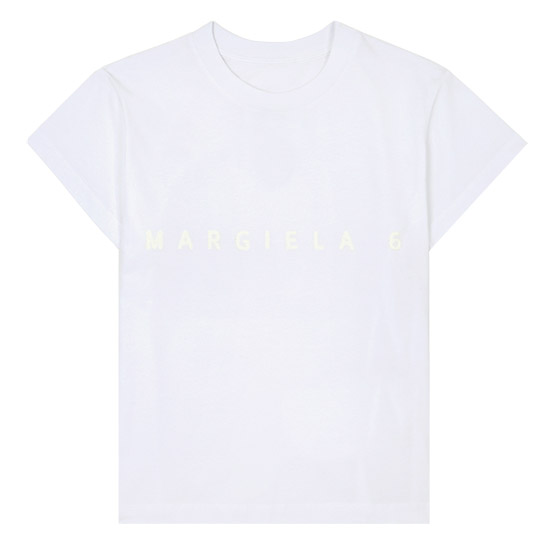 MM6 메종 마르지엘라 글로우 인 더 다크 반팔 티셔츠 S52GC0265 S24312 100 WHITE
