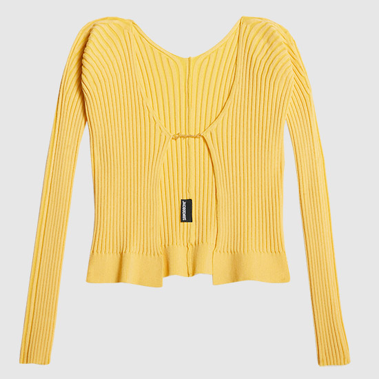 자크뮈스 LA MAILLE PRALU LONGUE Cardigan 223KN500 2190 210 LIGHT YELLOW