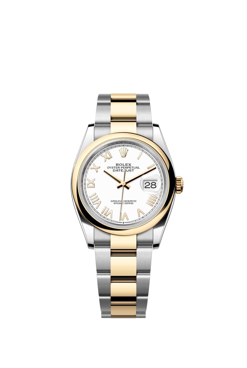 ROLEX 데이트저스트 36 126203 White 다이얼 오이스터스틸과 옐로우 Gold