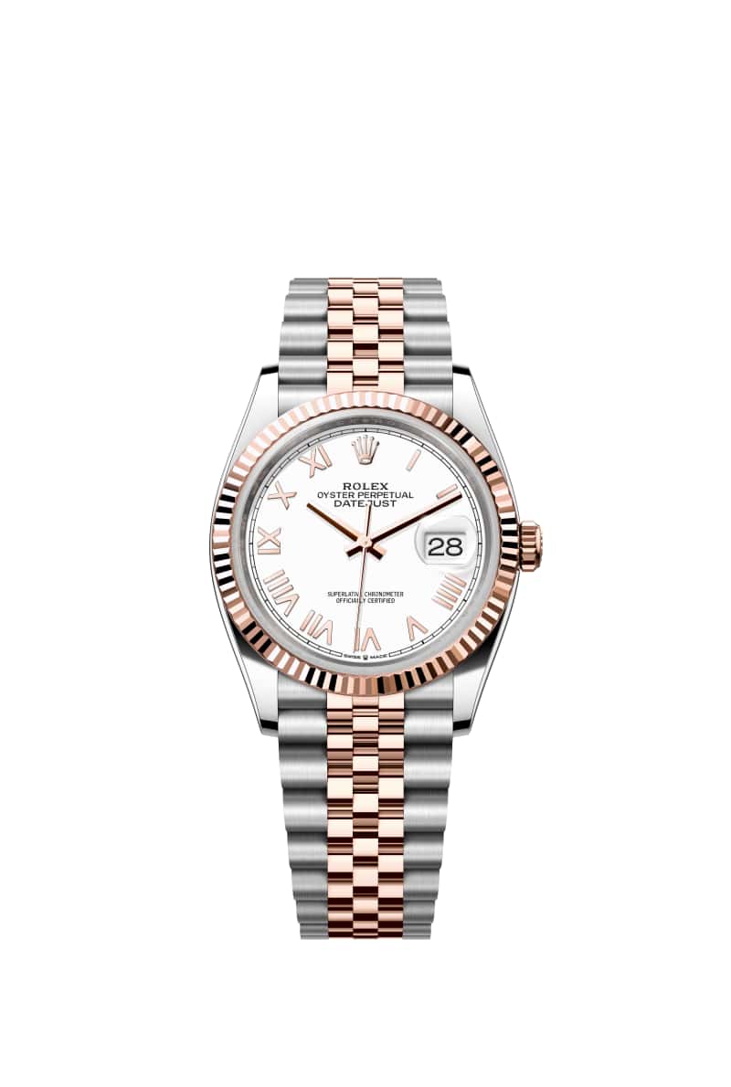 ROLEX 데이트저스트 36 126231 White 다이얼 오이스터스틸과 에버로즈 Gold