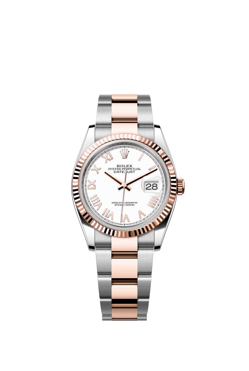 ROLEX 데이트저스트 36 126231 White 다이얼 오이스터스틸과 에버로즈 Gold