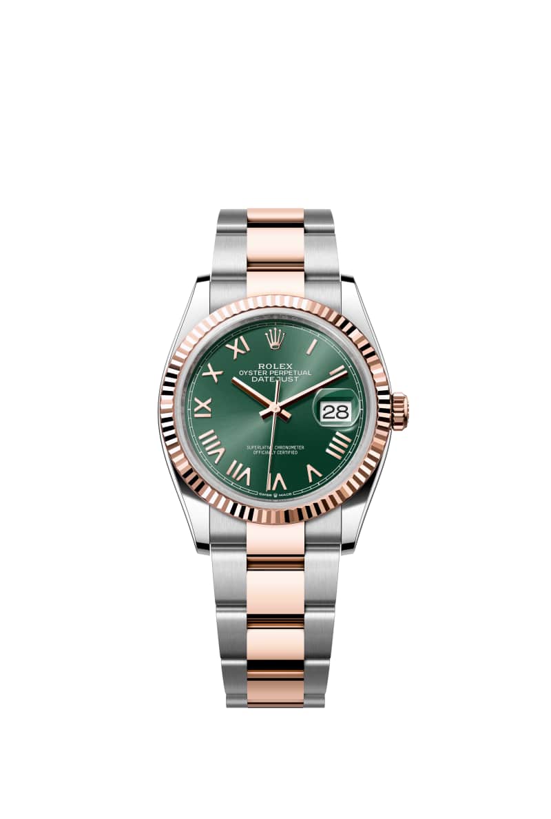 ROLEX 데이트저스트 36 126231 민트 그린 다이얼 오이스터스틸과 에버로즈 Gold